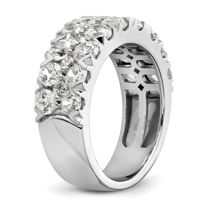 Exclusive 14K White Gold Double Row Band with 3 Carat Lab-Grown Diamond-6