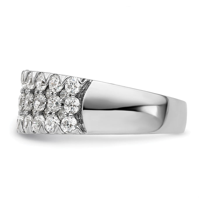 Buy Exclusive 14K White Gold Triple Row Band with 1.5 Carat Lab-Grown Diamond-3