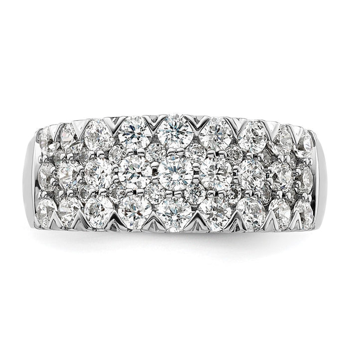 Buy Exclusive 14K White Gold Triple Row Band with 1.5 Carat Lab-Grown Diamond-4