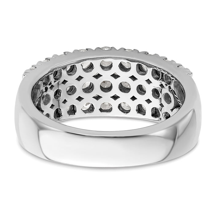Buy Exclusive 14K White Gold Triple Row Band with 1.5 Carat Lab-Grown Diamond-5