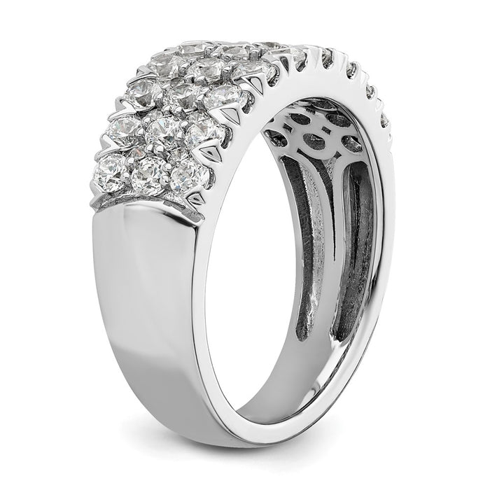Buy Exclusive 14K White Gold Triple Row Band with 1.5 Carat Lab-Grown Diamond-6