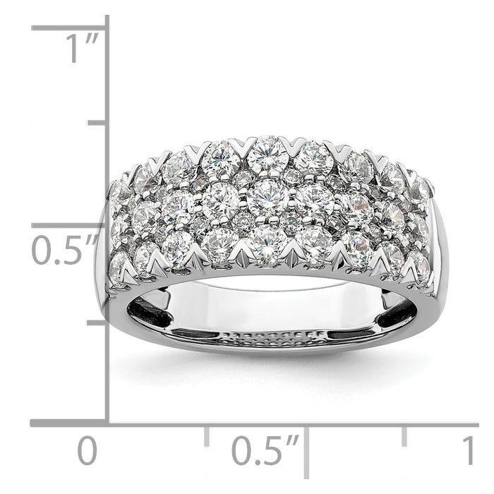 Buy Exclusive 14K White Gold Triple Row Band with 1.5 Carat Lab-Grown Diamond-7