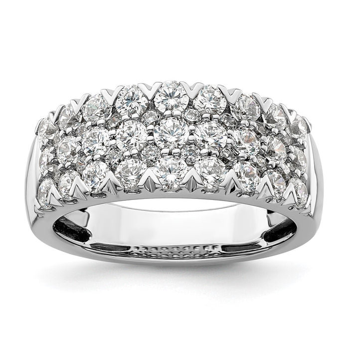 Buy Exclusive 14K White Gold Triple Row Band with 1.5 Carat Lab-Grown Diamond-1