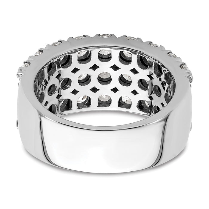 Buy 14K White Gold Triple Row Band with 3 Carat Lab Grown Diamond - Luxury Style-5