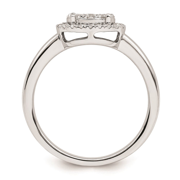 Buy 14K White Gold Oval Halo Cluster Engagement Ring - 1/3 Carat Diamond, Luxury Style-2