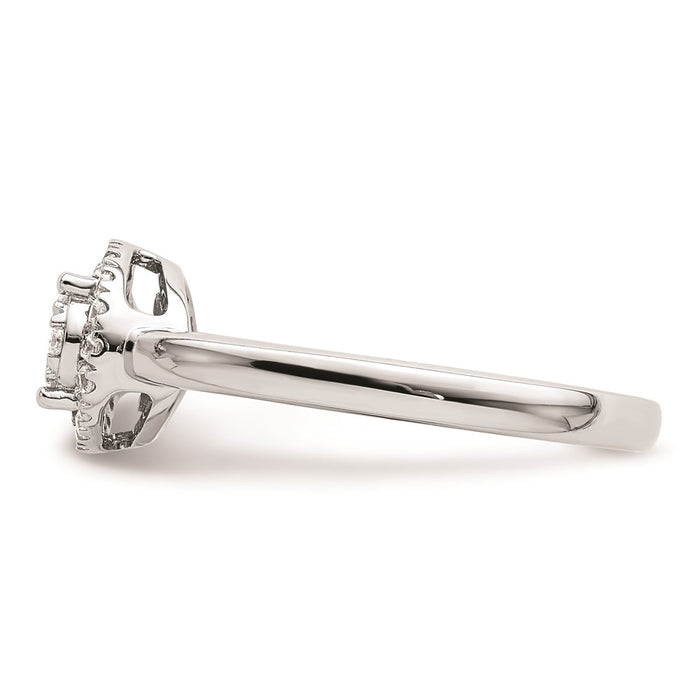 Buy 14K White Gold Oval Halo Cluster Engagement Ring - 1/3 Carat Diamond, Luxury Style-3