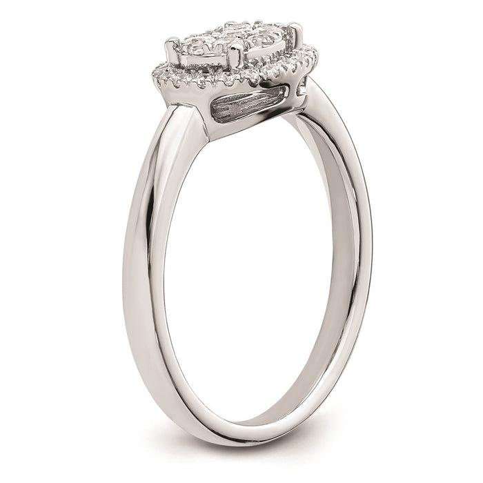 Buy 14K White Gold Oval Halo Cluster Engagement Ring - 1/3 Carat Diamond, Luxury Style-6