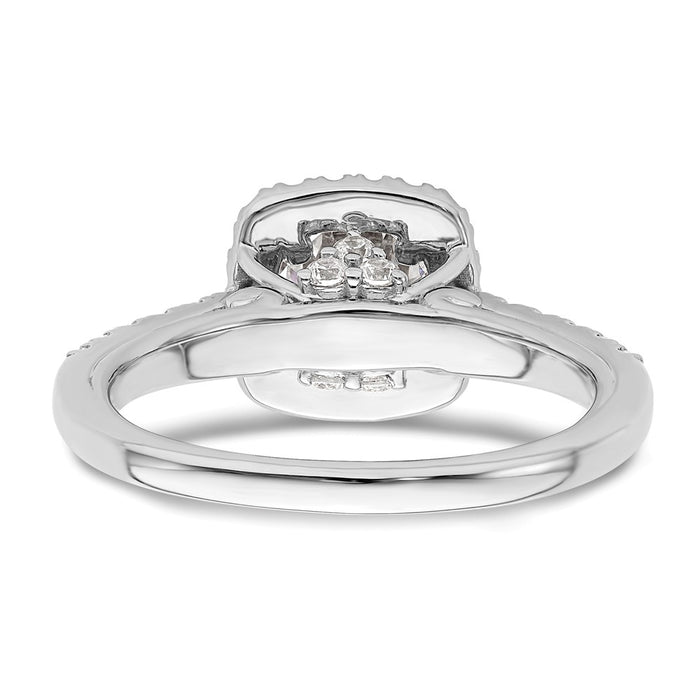 Buy Affordable 14K White Gold Halo Engagement Ring for 1 Carat Center, 6.5mm-5