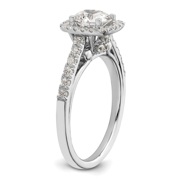Buy Affordable 14K White Gold Halo Engagement Ring for 1 Carat Center, 6.5mm-6