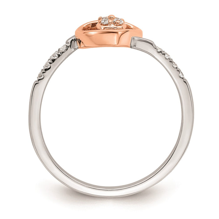 Buy Exclusive 14K White & Rose Gold Heart Cluster Engagement Ring, 1/10 Carat Diamond - Stylish Luxury!-2