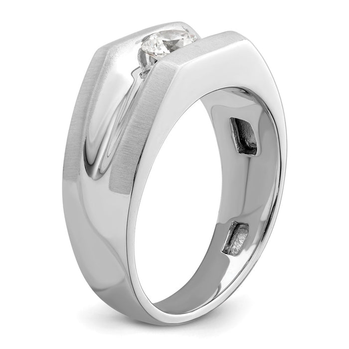 Buy Exclusive 14K White Gold Men's Ring Mounting for 1/2 Carat Stone-6