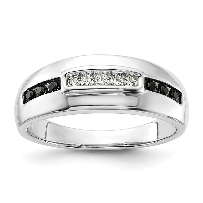 Exclusive Men's 14K White Gold Ring, 1/4 Carat Diamonds - Stylish Luxury!-1