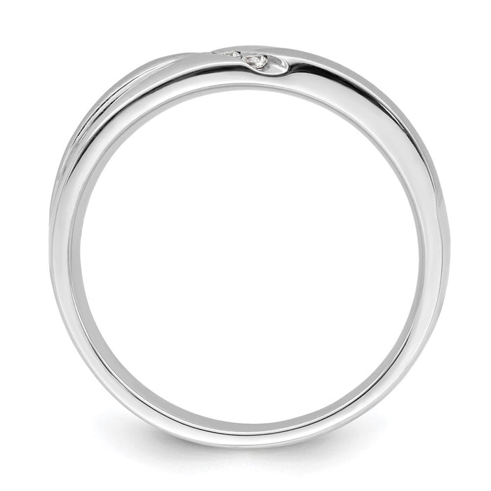 Buy Exclusive 14K White Gold Men's Band with 3-Stone Design & Diamonds-2
