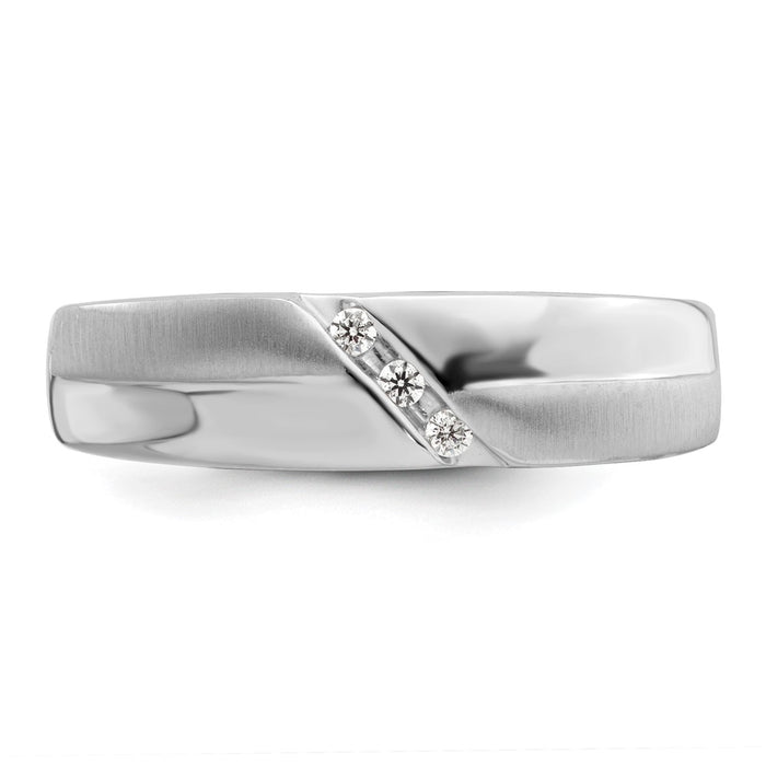 Buy Exclusive 14K White Gold Men's Band with 3-Stone Design & Diamonds-4