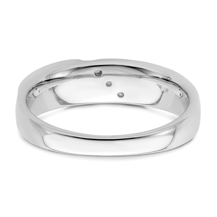 Buy Exclusive 14K White Gold Men's Band with 3-Stone Design & Diamonds-5