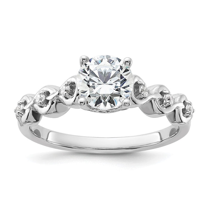 Buy 14K White Gold Diamond Semi-Mount Engagement Ring Setting - Stylish Value-1