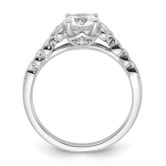 Buy 14K White Gold Diamond Semi-Mount Engagement Ring Setting - Luxury Value Design-2