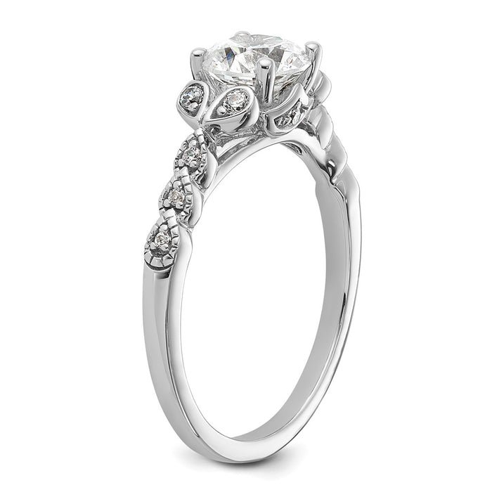 Buy 14K White Gold Diamond Semi-Mount Engagement Ring Setting - Luxury Value Design-6