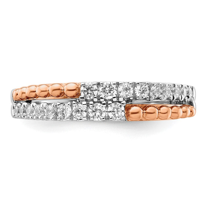 Buy Stylish 14K Two-Tone Gold Band with 1/3 Carat Lab-Grown Diamond-4