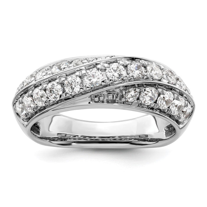 High-Quality 14K White Gold Band with 1 Carat Lab-Grown Diamond - Stylish Value-1