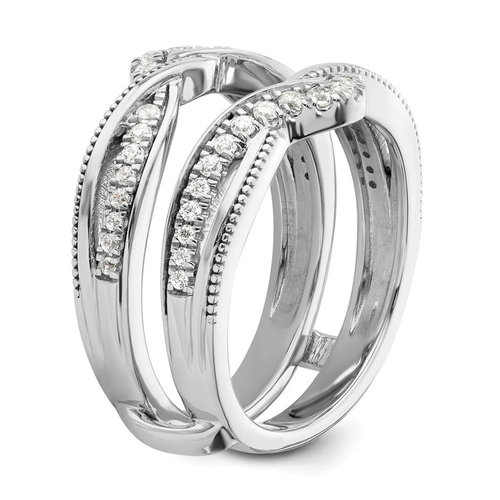 Buy Stylish 14K White Gold Milgrain Diamond Enhancer Ring - Luxury Value-6