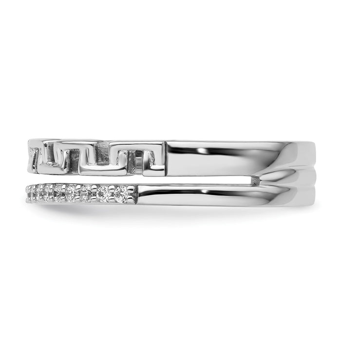 High-Quality 14K White Gold Double Band Diamond Ring | Stylish & Affordable-3