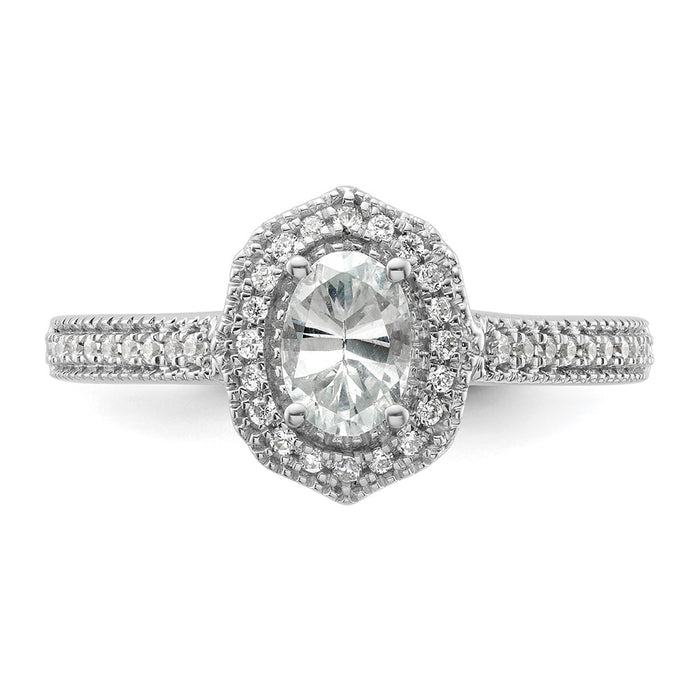 Buy Exclusive 14K White Gold Vintage Oval Halo Diamond Semi-Mount Ring-4