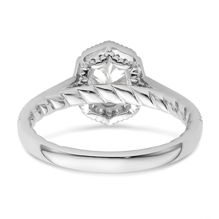 Buy Exclusive 14K White Gold Vintage Oval Halo Diamond Semi-Mount Ring-5