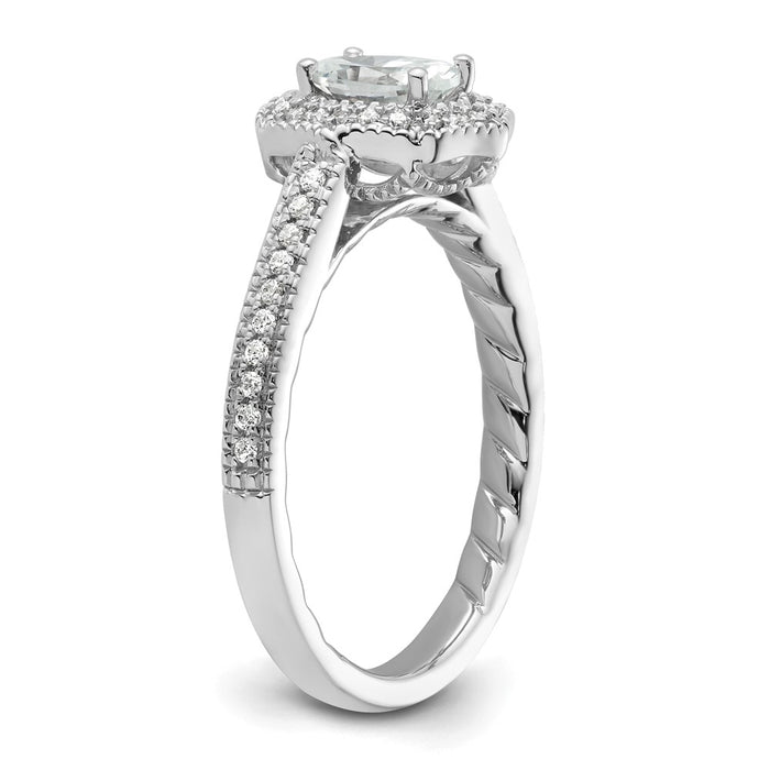 Buy Exclusive 14K White Gold Vintage Oval Halo Diamond Semi-Mount Ring-6