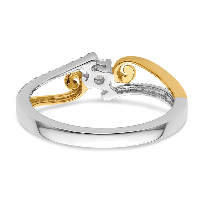 Buy Stylish 14K Two-Tone Bypass Diamond Engagement Ring - 1.5 Carats-5