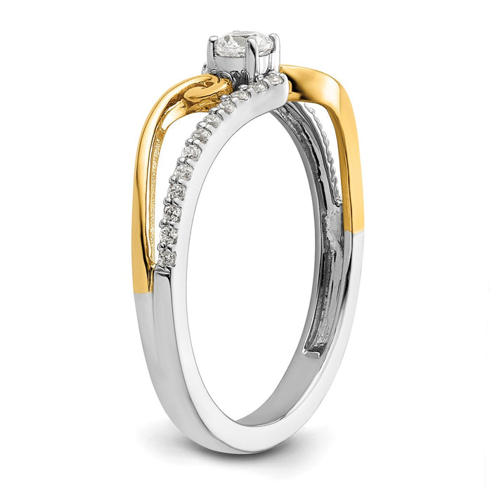 Buy Stylish 14K Two-Tone Bypass Diamond Engagement Ring - 1.5 Carats-6