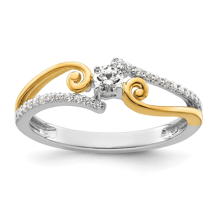 Buy Stylish 14K Two-Tone Bypass Diamond Engagement Ring - 1.5 Carats-1