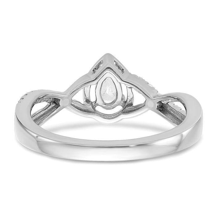 High-Quality 14K White Gold Pear-Cut Diamond Engagement Ring - Stylish Value-5