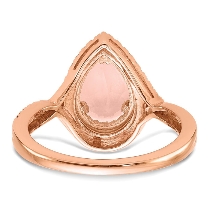 Buy Exclusive 14K Rose Gold Morganite Pear Engagement Ring - Stylish Floral Design-5
