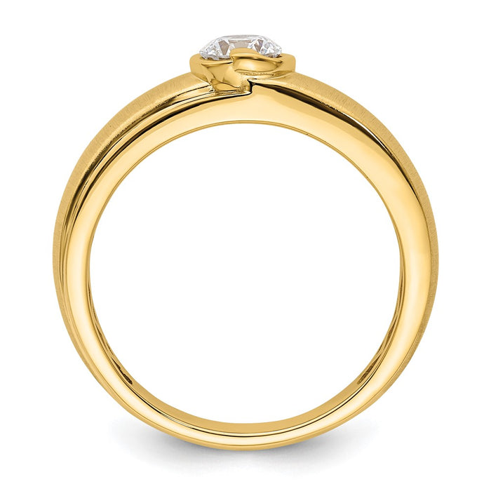 Buy Stylish 14K Gold Men's Wedding Band - 7mm, Polished & Satin Finish-2