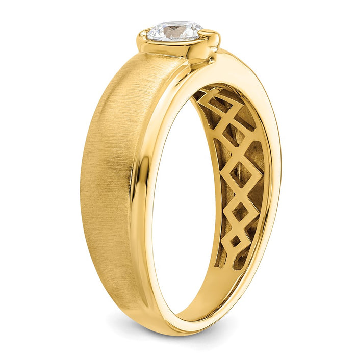 Buy Stylish 14K Gold Men's Wedding Band - 7mm, Polished & Satin Finish-6