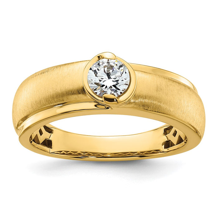 Buy Stylish 14K Gold Men's Wedding Band - 7mm, Polished & Satin Finish-1