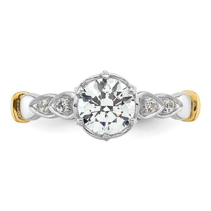Buy Stylish 14K Two-Tone Diamond Semi-Mount Engagement Ring Setting | Luxury Design-4
