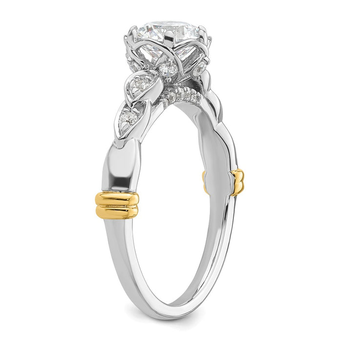 Buy Stylish 14K Two-Tone Diamond Semi-Mount Engagement Ring Setting | Luxury Design-6
