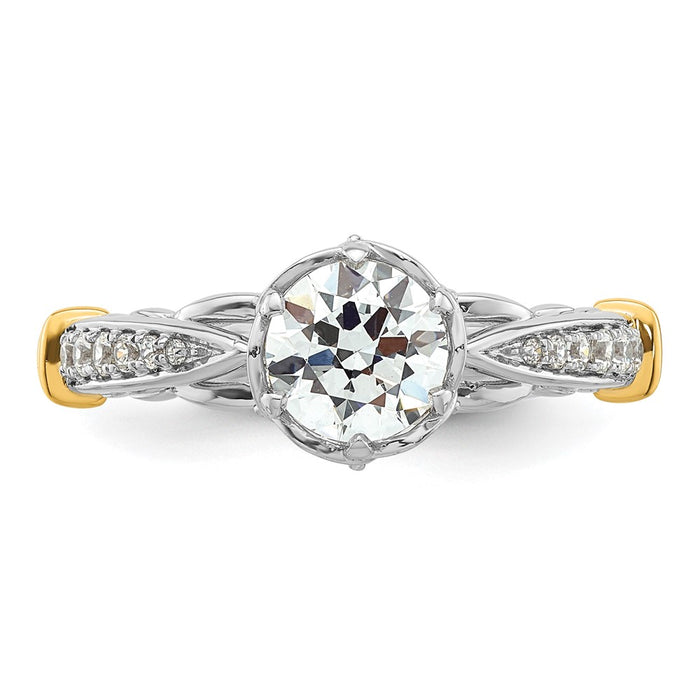 Buy Stylish 14K Two-Tone Diamond Semi-Mount Engagement Ring Setting - 1.0 ct-4