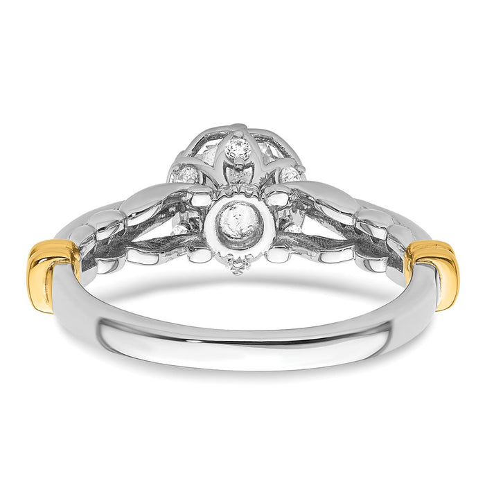 Buy Stylish 14K Two-Tone Diamond Semi-Mount Engagement Ring Setting - 1.0 ct-5