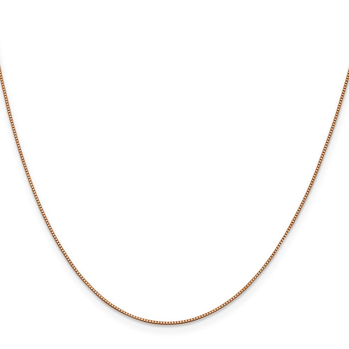 High-Quality 14K Rose Gold .7mm Box Link Chain 18-Inch - Stylish Value!-2