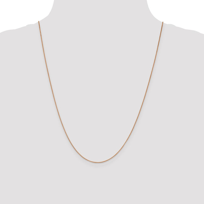 Buy Stylish 14K Rose Gold 24-Inch Box Link Chain, 0.7mm, Luxury Accessory-4