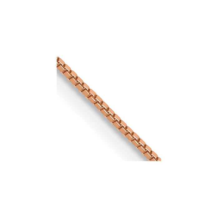 Buy Stylish 14K Rose Gold 24-Inch Box Link Chain, 0.7mm, Luxury Accessory-1