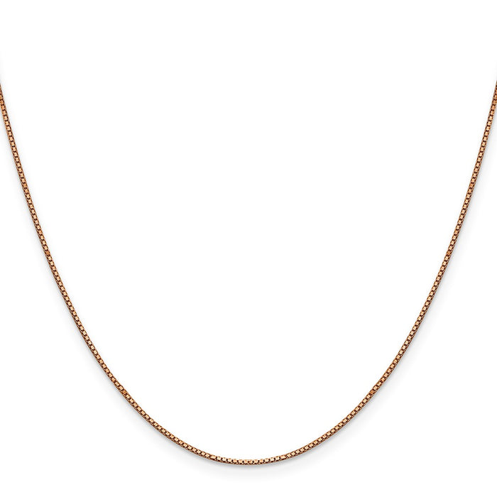 High-Quality 14K Rose Gold 18" .9mm Box Link Chain - Stylish & Affordable!-2