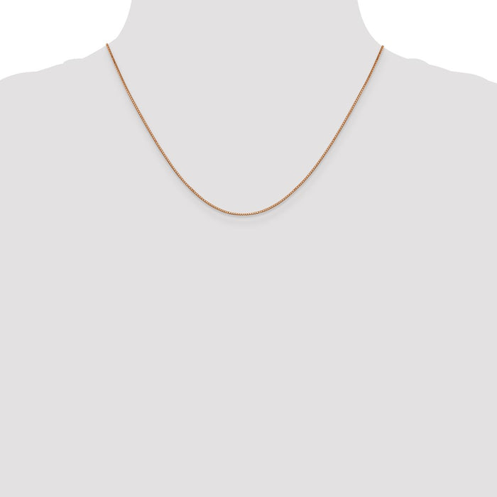 High-Quality 14K Rose Gold 18" .9mm Box Link Chain - Stylish & Affordable!-4