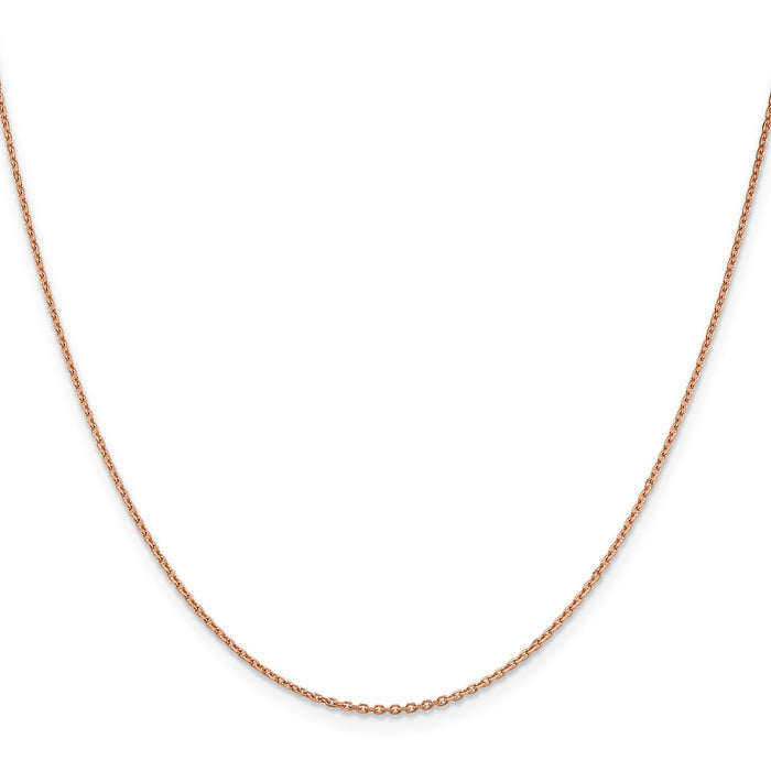 Shop 14K Rose Gold 18-Inch Diamond-Cut Cable Chain, Stylish 1.4mm Thickness-2