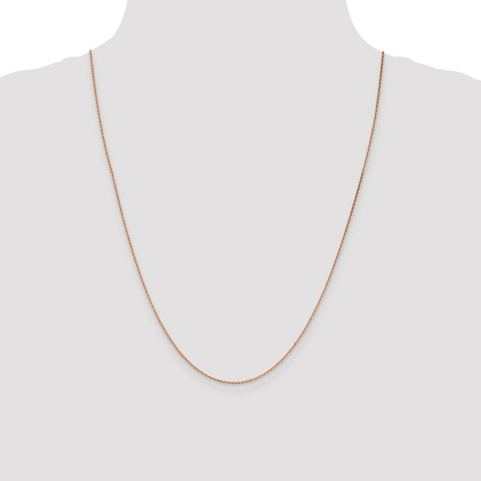 High-quality 14K Rose Gold 24-Inch Diamond-Cut Cable Chain - Stylish & Durable-4