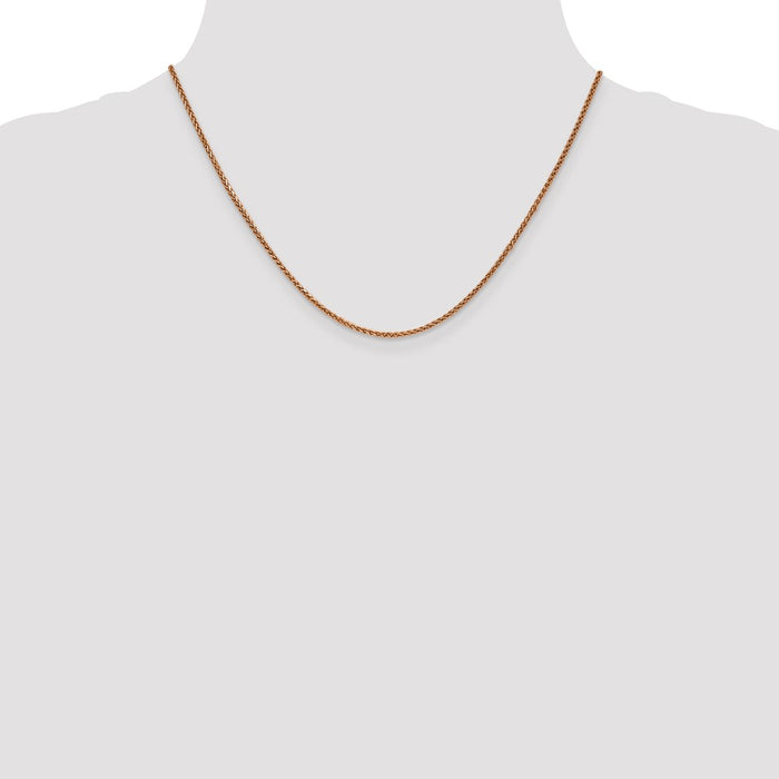 High-Quality 14K Rose Gold 18-Inch Diamond-Cut Spiga Chain - Stylish Value!-4