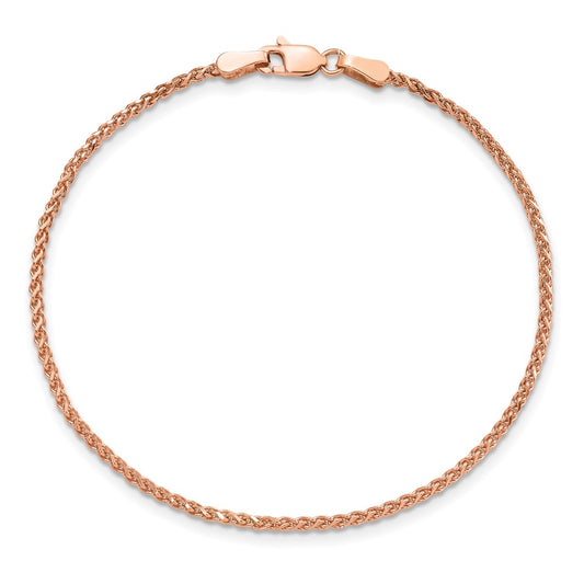 Shop 14K Rose Gold 7-Inch Diamond-Cut Spiga Bracelet - Stylish 1.7mm Design
